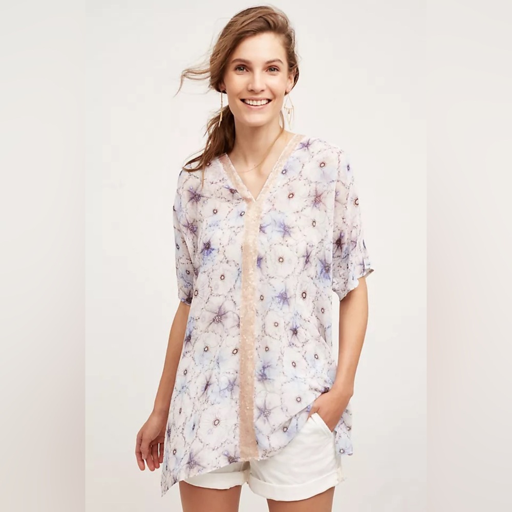 Anthropologie one September sequined‎ tunic small